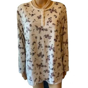 L.A.Blues Authentic Clothing Co. Floral Casual Long Sleeve Top Women Size 14/16W